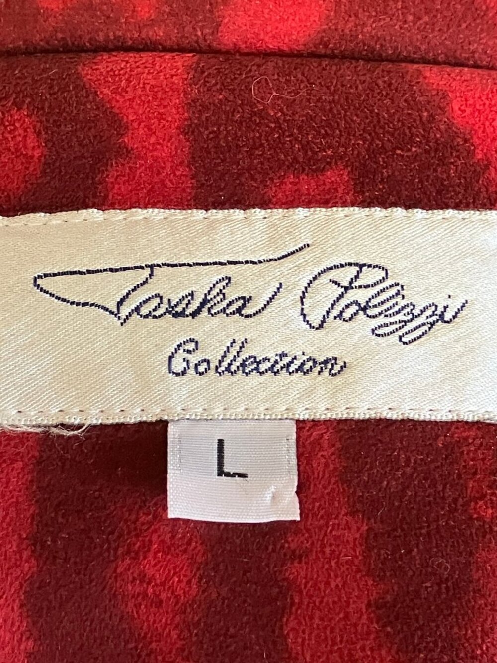 Red and Brown Fleece Swing Coat - Very Good Condition Sz L - Picture 7 of 10